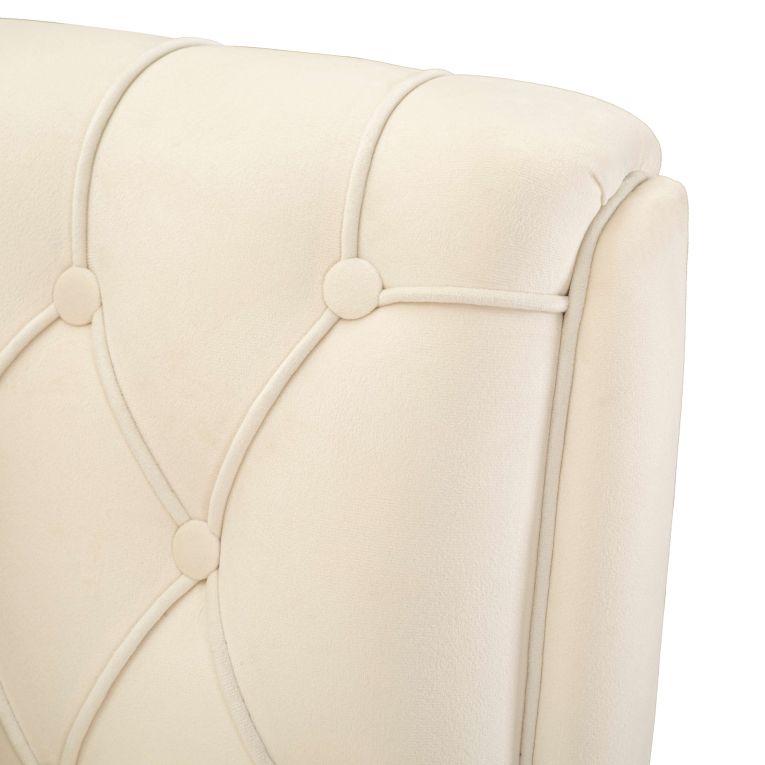 Poltrona Bianco Crema oro con Cuscino Braccioli 88x83x91h cm, Sfumatura Colore Struttura Crema - Turtuk