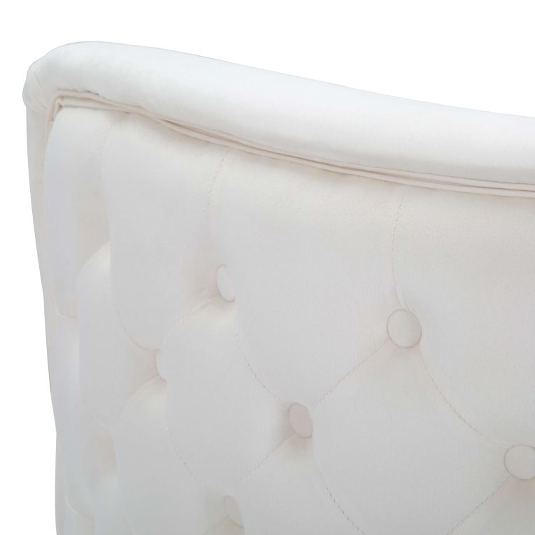 Poltrona Bianco Crema oro Rivestimento in Velluto Braccioli 76x74x71h cm, Materiale Struttura in Metallo - Killar