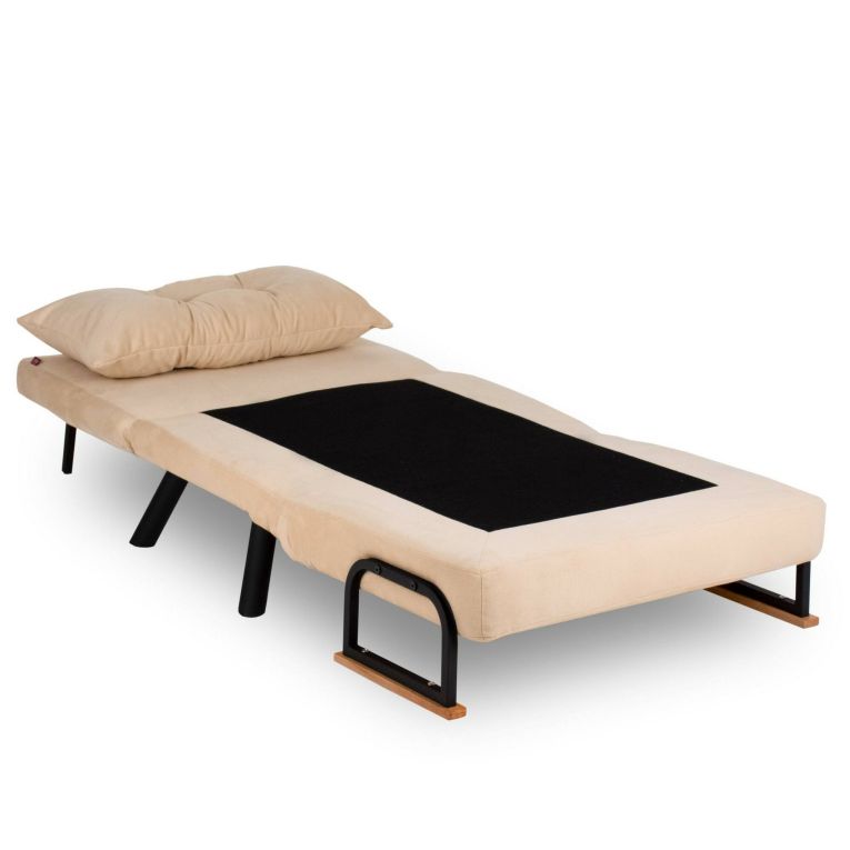 Poltrona Bianco Crema Reclinabile Braccioli 60x78x78h cm, Peso Supportato 100 kg - Keoni