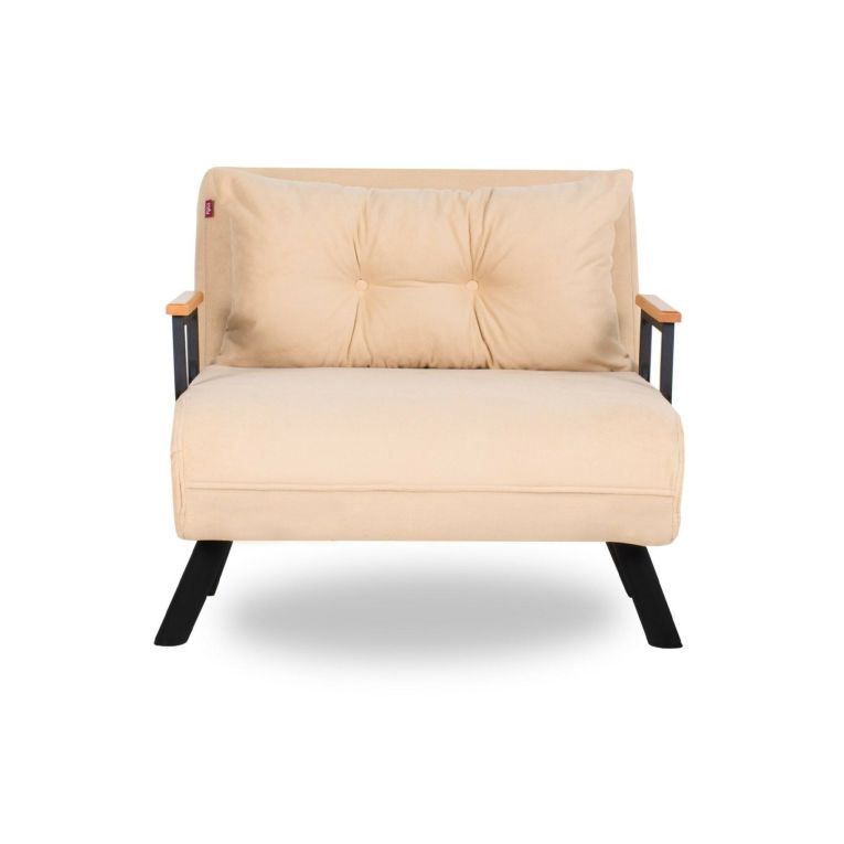 Poltrona Bianco Crema Reclinabile Braccioli 60x78x78h cm, Peso Supportato 100 kg - Keoni