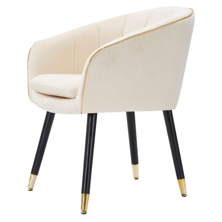 Poltrona Bianco oro Braccioli Materiale Struttura in Tessuto 62x58x78h cm, Colore Struttura oro - Cachi