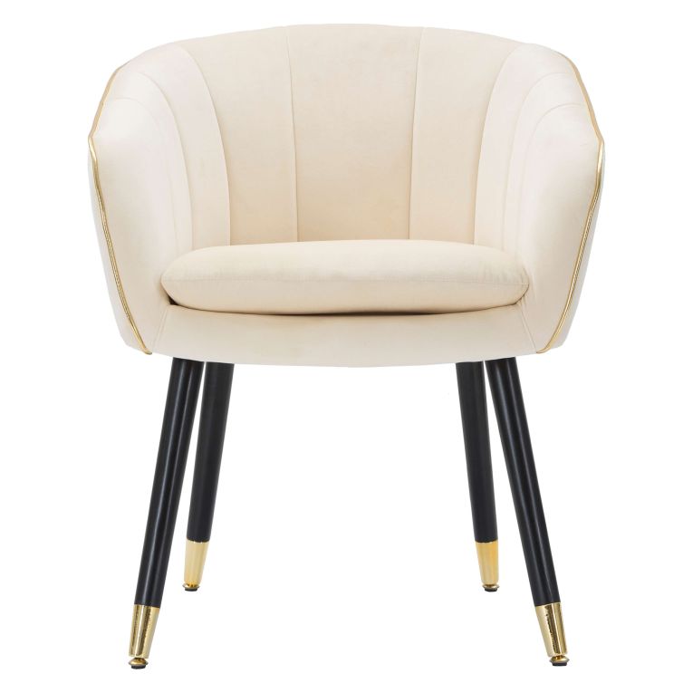 Poltrona Bianco oro Braccioli Materiale Struttura in Tessuto 62x58x78h cm, Colore Struttura oro - Cachi
