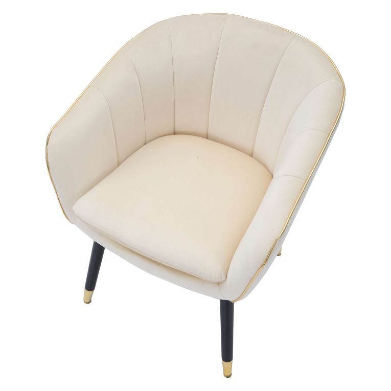 Poltrona Bianco oro Braccioli Materiale Struttura in Tessuto 62x58x78h cm, Colore Struttura oro - Cachi