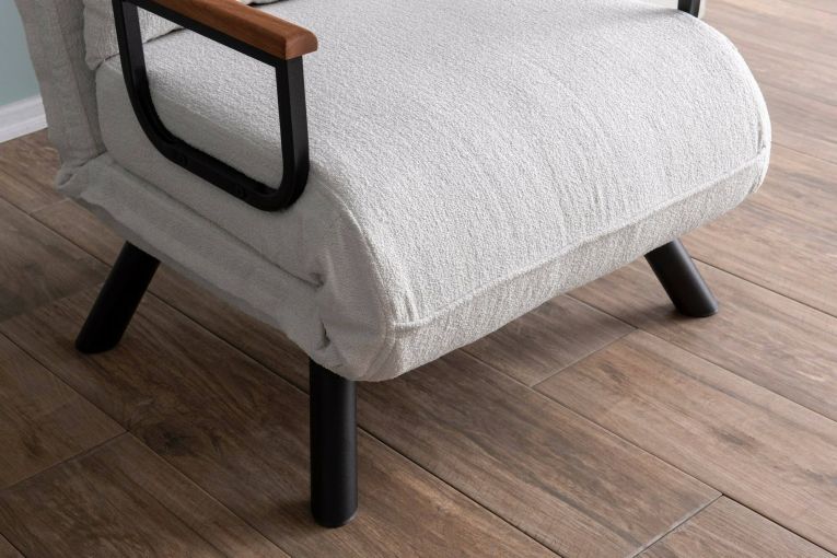 Poltrona Bianco Reclinabile Braccioli 60x78x78h cm, Peso Supportato 100 kg - Keoni
