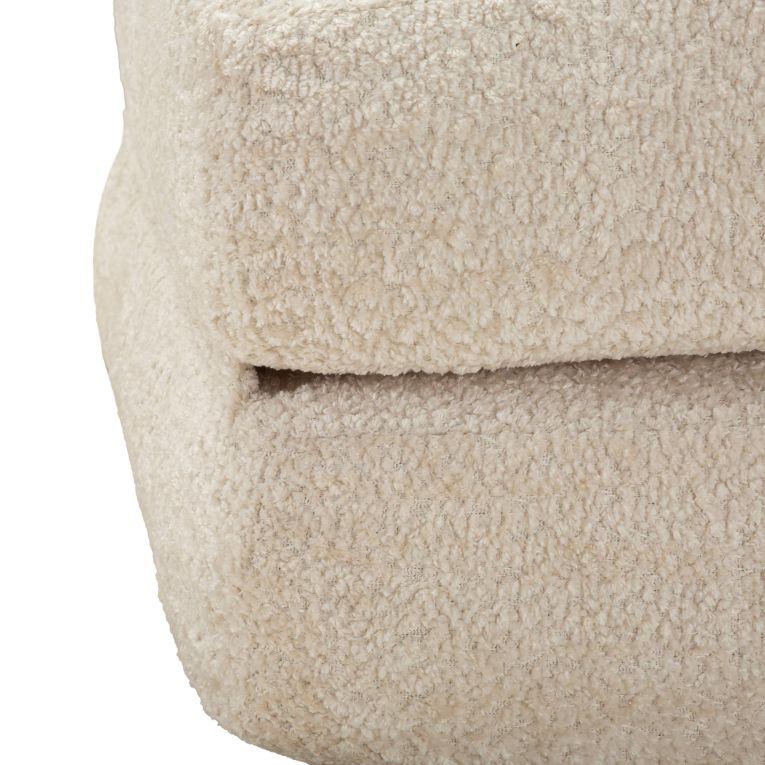 Poltrona Bianco Reclinabile Trasformabile in Letto, Rivestimento in Tessuto Bouclè 31x31x97h cm, Materiale Struttura in Tessuto - Abyane
