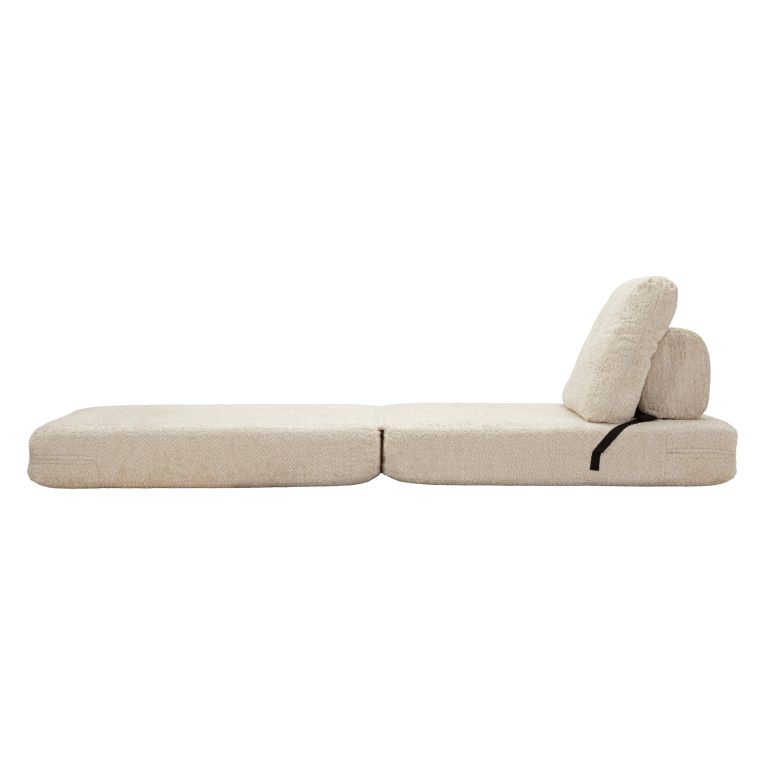 Poltrona Bianco Reclinabile Trasformabile in Letto, Rivestimento in Tessuto Bouclè 31x31x97h cm, Materiale Struttura in Tessuto - Abyane