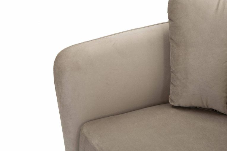 Poltrona Biassono, Seduta imbottita, Divano singolo da salotto, Sedia con braccioli, 88x77 h74 cm, Grigio e Oro