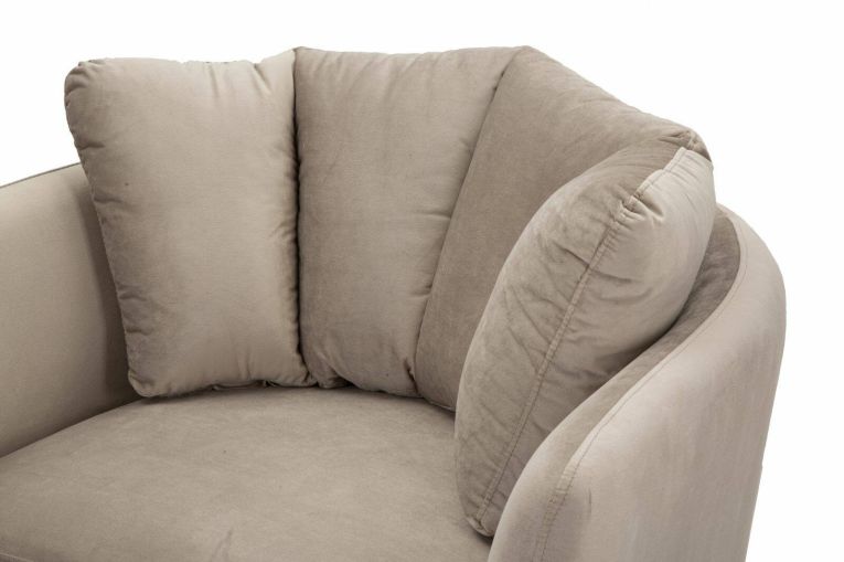 Poltrona Biassono, Seduta imbottita, Divano singolo da salotto, Sedia con braccioli, 88x77 h74 cm, Grigio e Oro