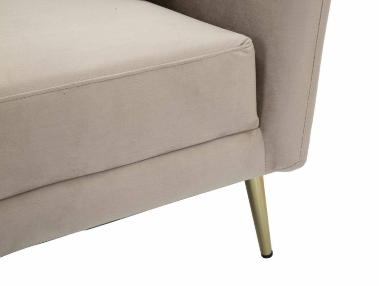 Poltrona Biassono, Seduta imbottita, Divano singolo da salotto, Sedia con braccioli, 88x77 h74 cm, Grigio e Oro