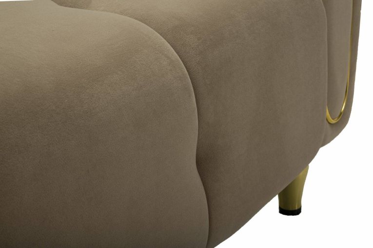 Poltrona Branco, Seduta imbottita, Divano singolo da salotto, Sedia con braccioli, 81x97 h71 cm, Grigio e Oro