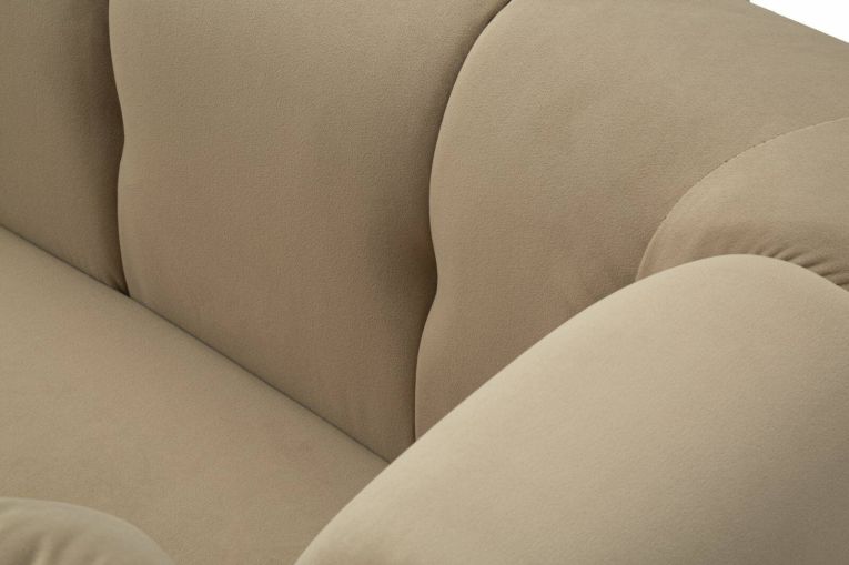 Poltrona Branco, Seduta imbottita, Divano singolo da salotto, Sedia con braccioli, 81x97 h71 cm, Grigio e Oro