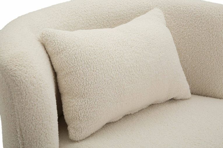 Poltrona cilindrica in tessuto con braccioli crema e oro - Pratesi