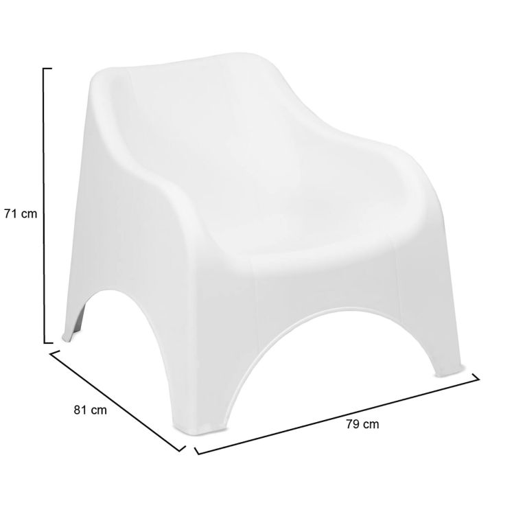 Poltrona da Esterno Bianco una Sedia 79x81 cm, Braccioli - Agri