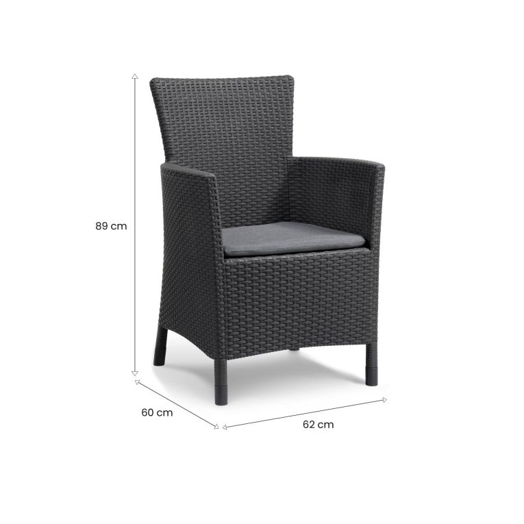 Poltrona da esterno Steinbach, 62x60 h89 cm, Antracite