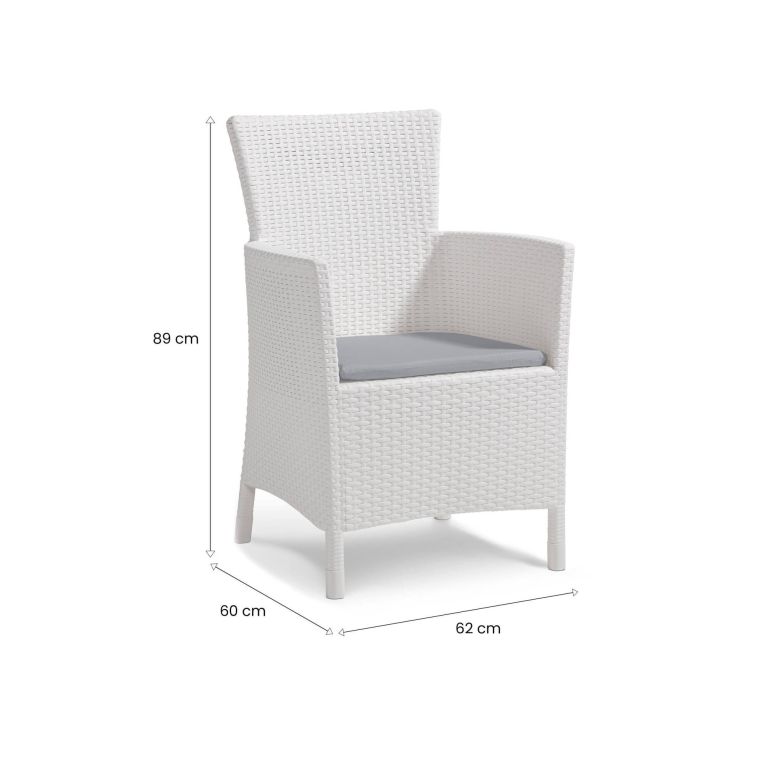 Poltrona da esterno Steinbach, 62x60 h89 cm, Bianco