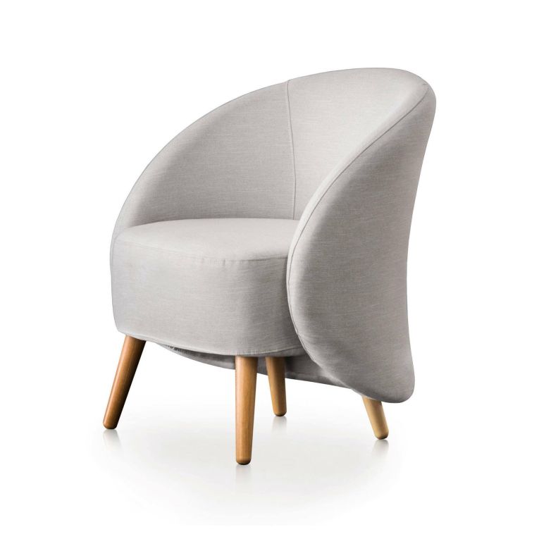 Poltrona design in metallo e poliestere grigia - Alla