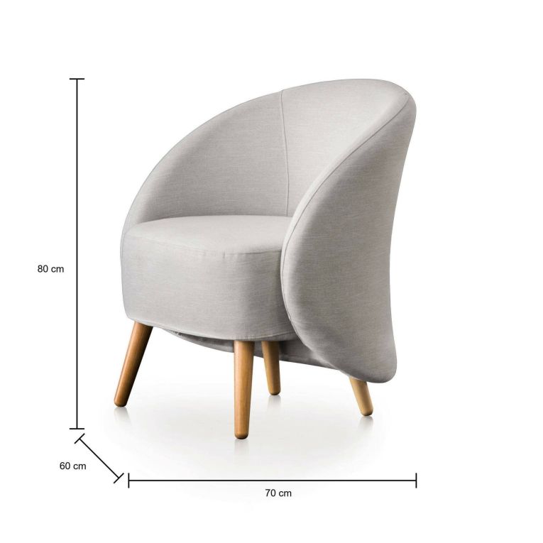 Poltrona design in metallo e poliestere grigia - Alla