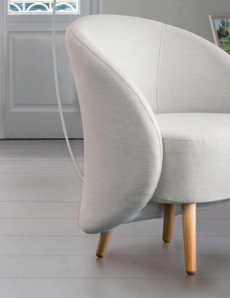 Poltrona design in metallo e poliestere grigia - Alla