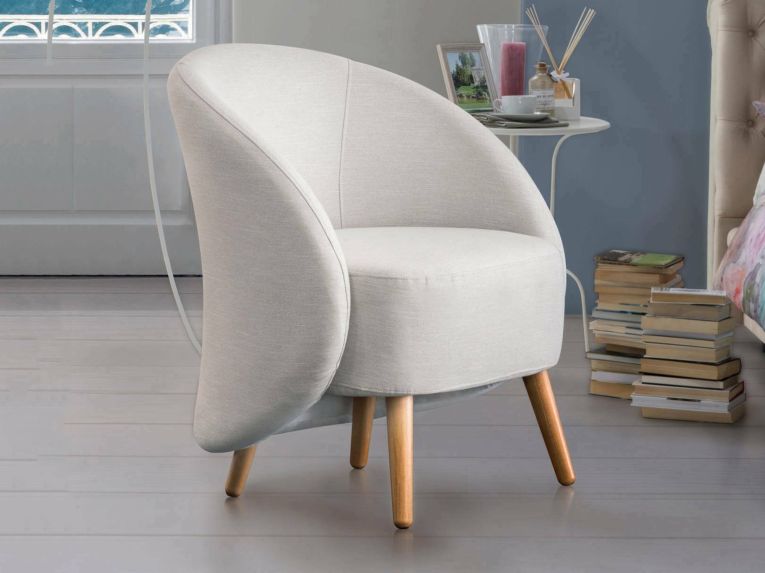 Poltrona design in metallo e poliestere grigia - Alla