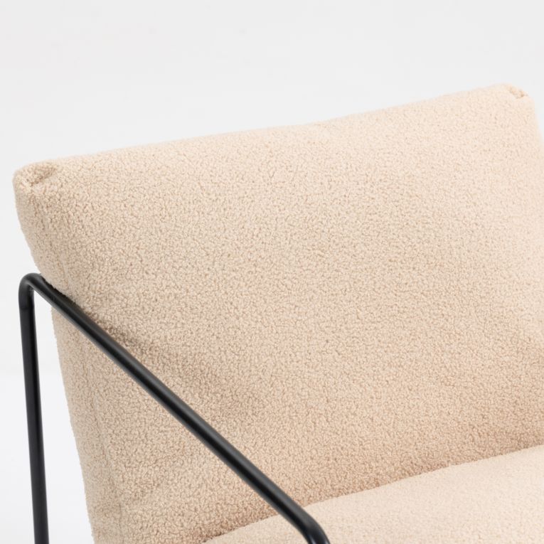 Poltrona design in metallo e tessuto beige - Appare