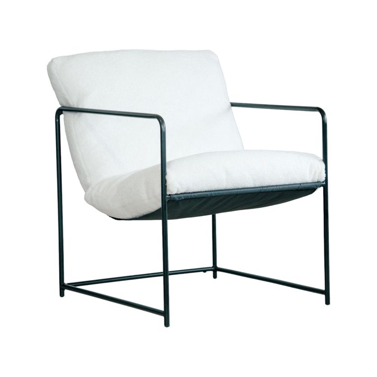 Poltrona design in metallo e tessuto bianco - Appare
