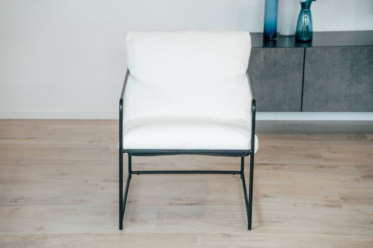 Poltrona design in metallo e tessuto bianco - Appare
