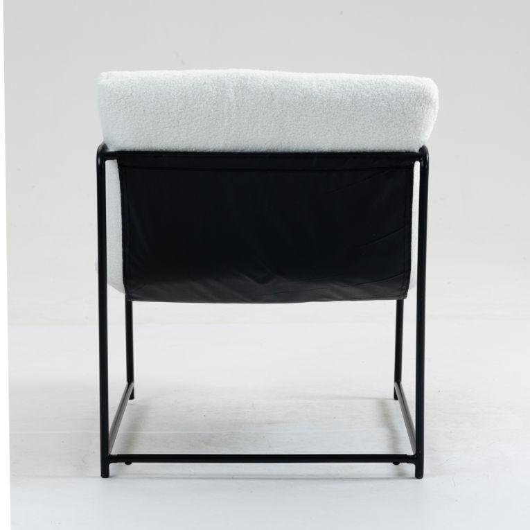 Poltrona design in metallo e tessuto bianco - Appare