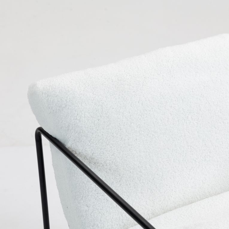 Poltrona design in metallo e tessuto bianco - Appare