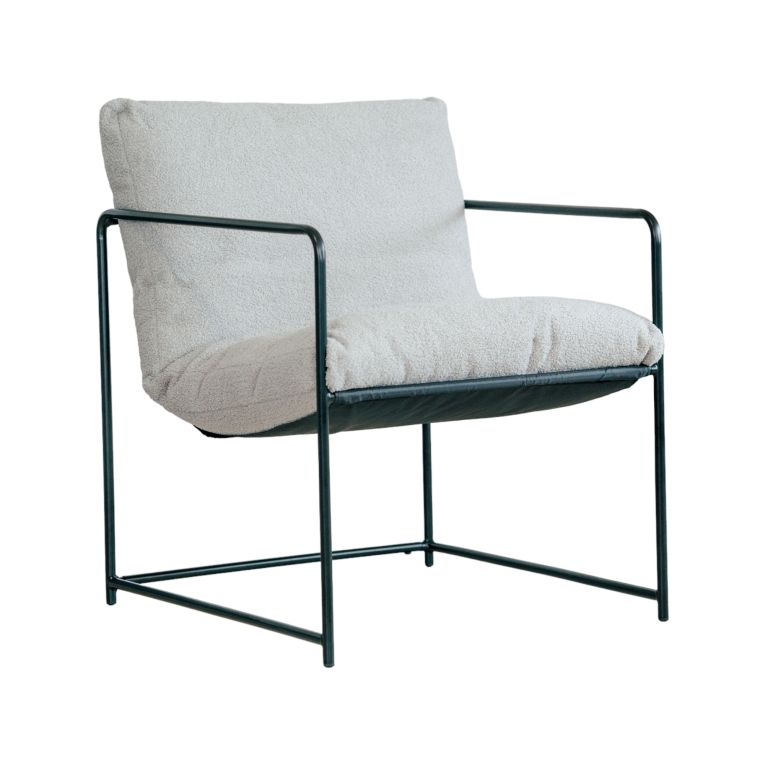 Poltrona design in metallo e tessuto grigio - Appare