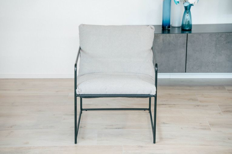 Poltrona design in metallo e tessuto grigio - Appare
