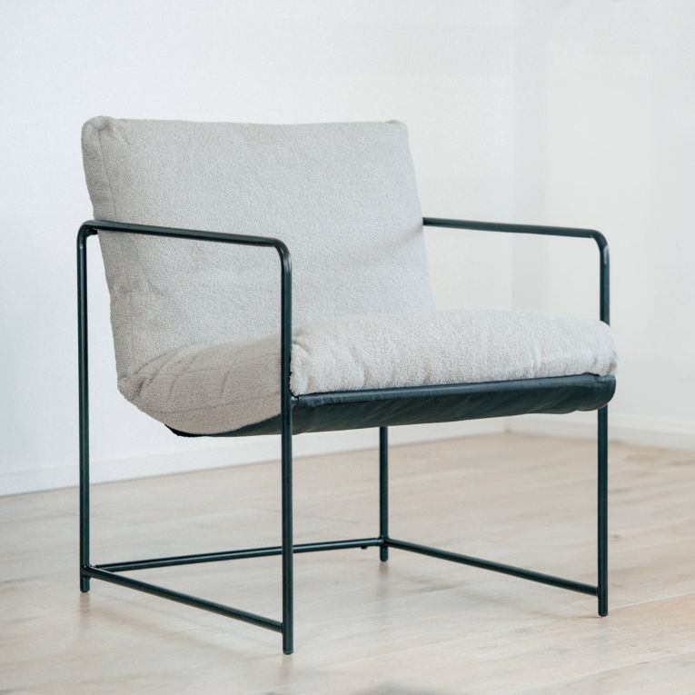 Poltrona design in metallo e tessuto grigio - Appare