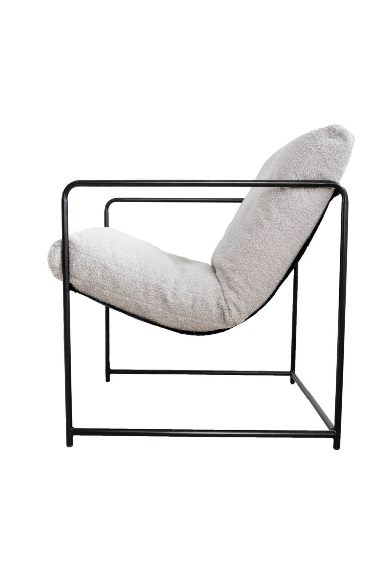Poltrona design in metallo e tessuto grigio - Appare