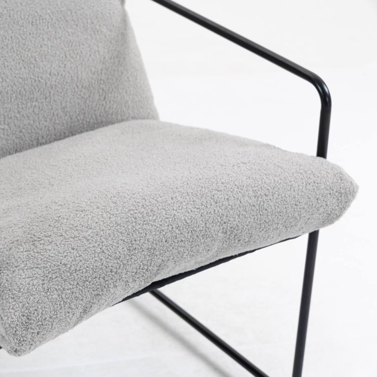 Poltrona design in metallo e tessuto grigio - Appare