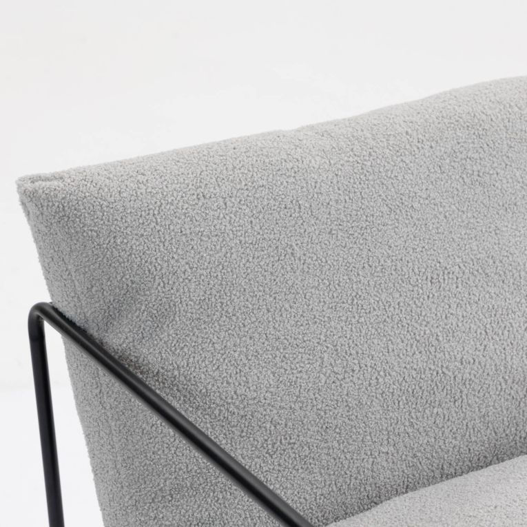 Poltrona design in metallo e tessuto grigio - Appare