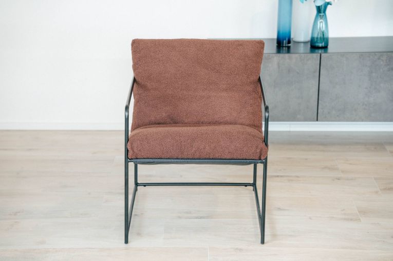 Poltrona design in metallo e tessuto marrone - Appare