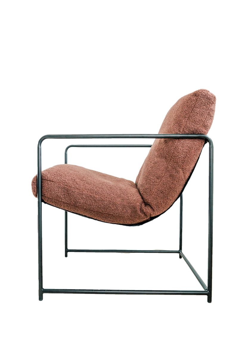 Poltrona design in metallo e tessuto marrone - Appare