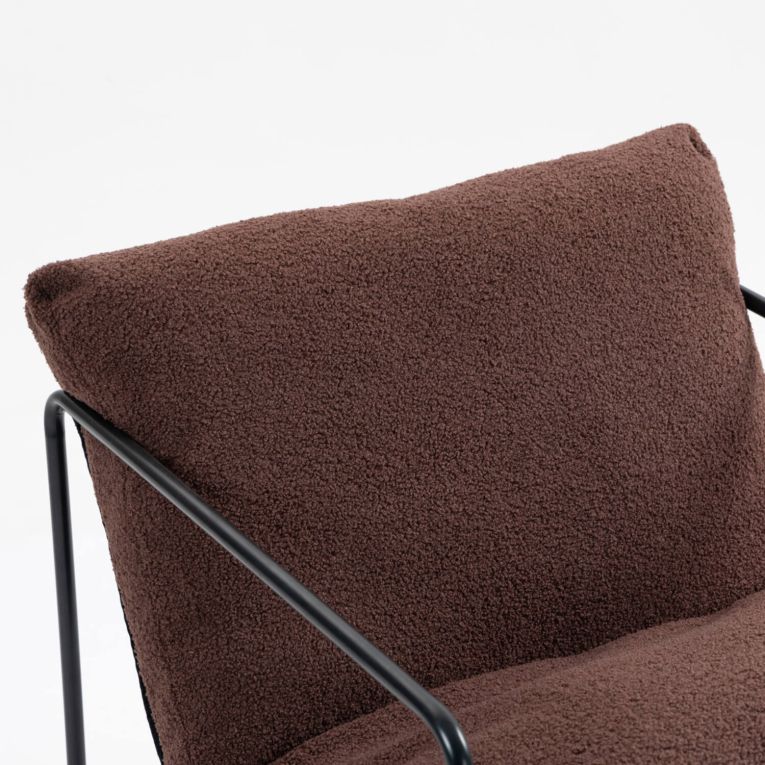 Poltrona design in metallo e tessuto marrone - Appare