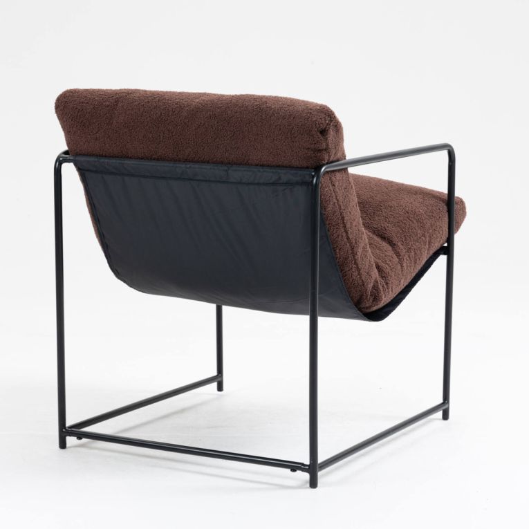 Poltrona design in metallo e tessuto marrone - Appare