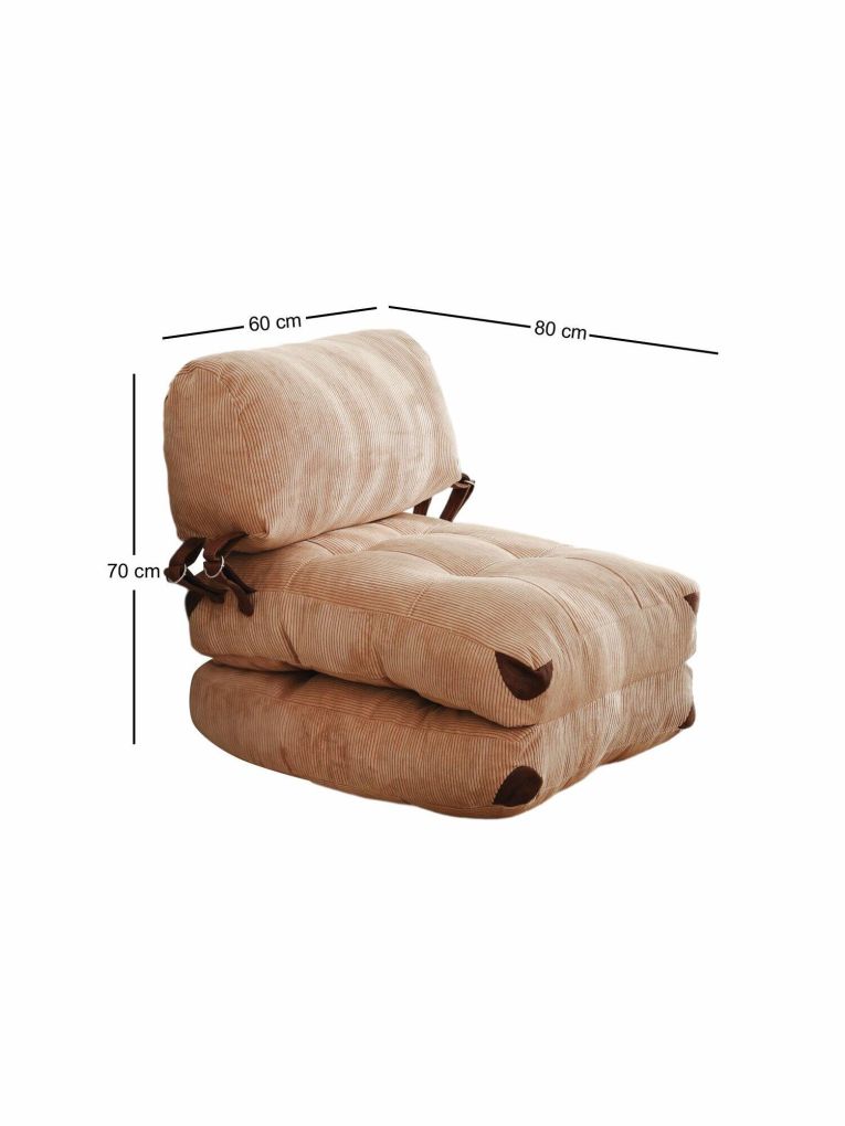 Poltrona Dysnomia, Seduta imbottita, Divano singolo da salotto, Sedia con braccioli, 80x60 h70 cm, Marrone