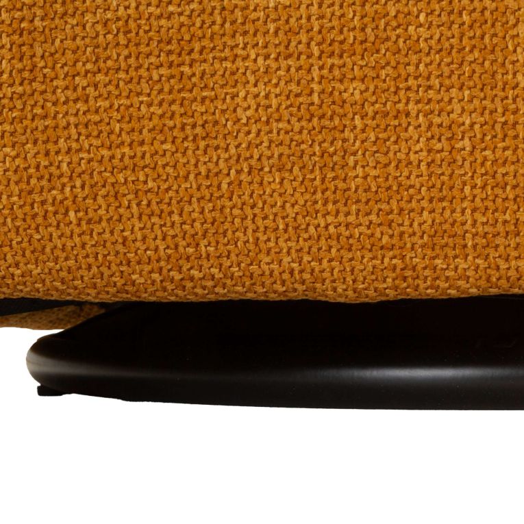 Poltrona Giallo Senape Nero Base Girevole Braccioli 84x66x80h cm, Materiale Struttura in Metallo - Toamas