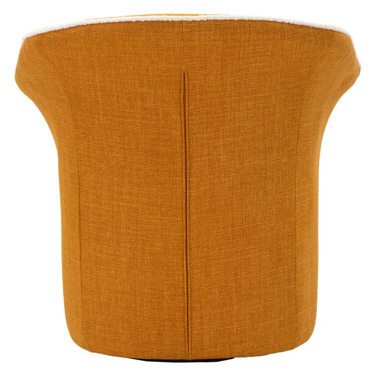 Poltrona Giallo Senape Nero Base Girevole Braccioli 84x66x80h cm, Materiale Struttura in Metallo - Toamas