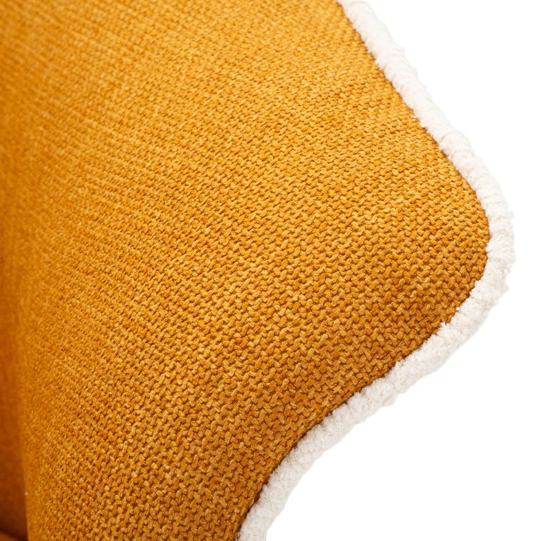 Poltrona Giallo Senape Nero Base Girevole Braccioli 84x66x80h cm, Materiale Struttura in Metallo - Toamas
