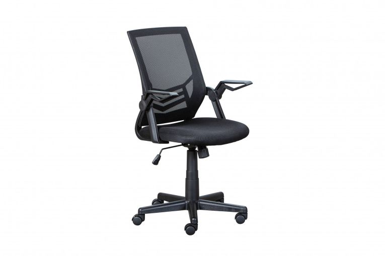 Poltrona Gorlitz, Seduta imbottita, Divano singolo da salotto, Sedia con braccioli, 60x57 h90 cm, Nero