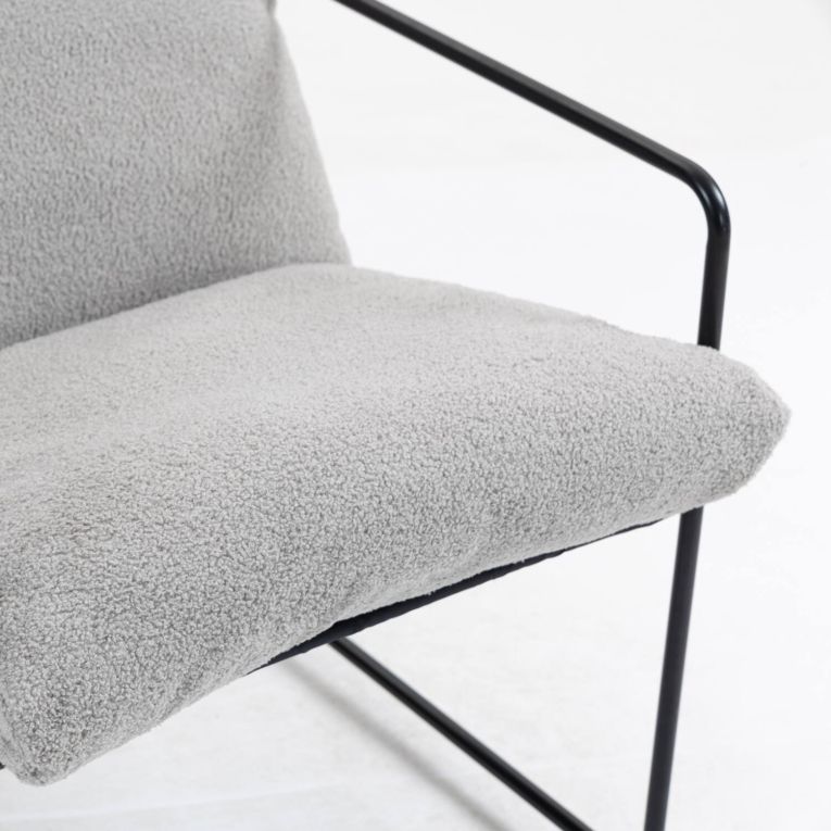 Poltrona Grigio Braccioli Peso Supportato 120 kg 61x67x75h cm, Materiale Struttura in Metallo - Appare