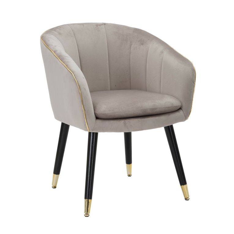 Poltrona Grigio oro Braccioli Materiale Struttura in Tessuto 62x58x78h cm, Colore Struttura oro - Cachi