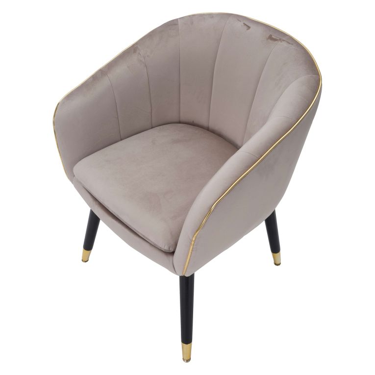 Poltrona Grigio oro Braccioli Materiale Struttura in Tessuto 62x58x78h cm, Colore Struttura oro - Cachi