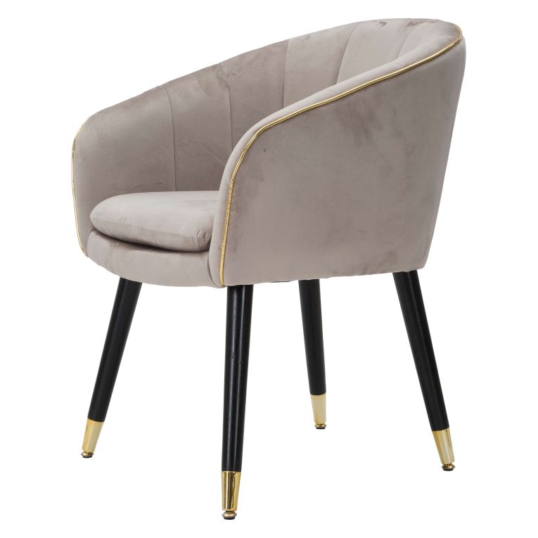 Poltrona Grigio oro Braccioli Materiale Struttura in Tessuto 62x58x78h cm, Colore Struttura oro - Cachi