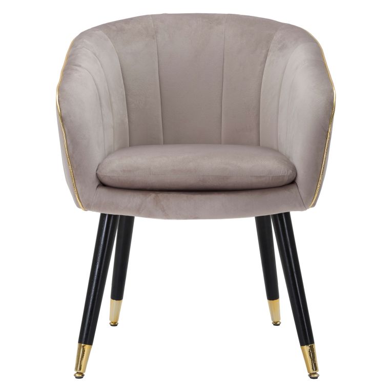 Poltrona Grigio oro Braccioli Materiale Struttura in Tessuto 62x58x78h cm, Colore Struttura oro - Cachi
