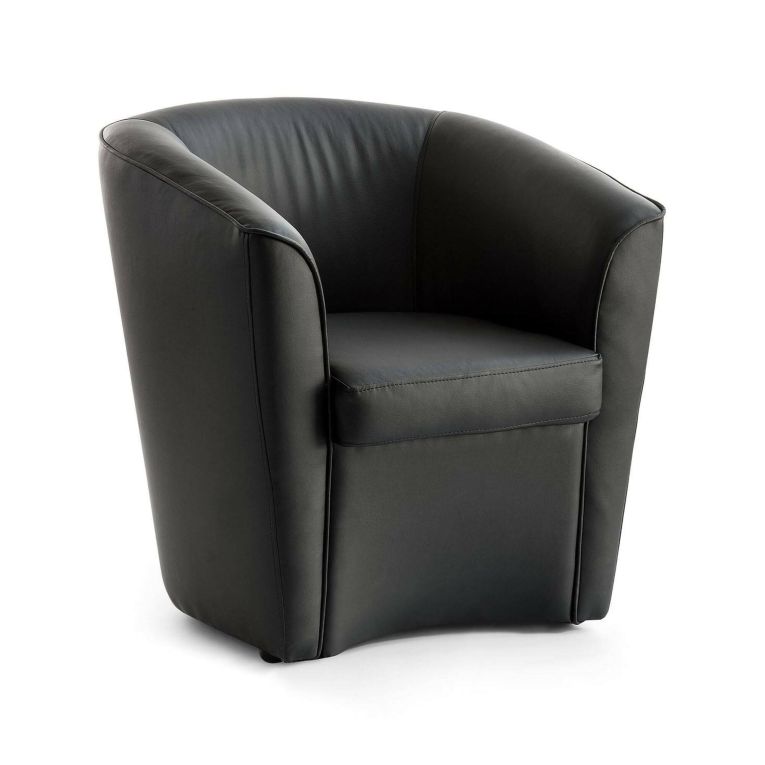 Poltrona in ecopelle con braccioli nera - Artello