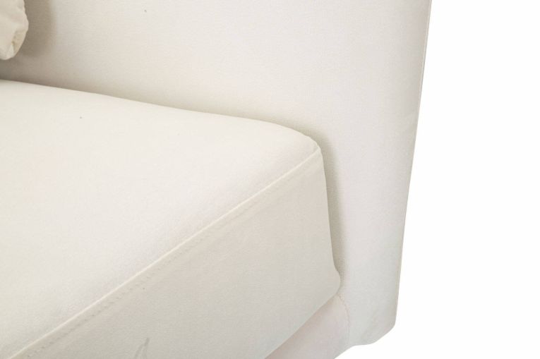 Poltrona in poliestere con braccioli crema e oro - Foster